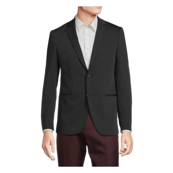 Theory Kris Blazer Black Stoneham Tweed Single Breasted Men Size 44R - Picture 7 of 10